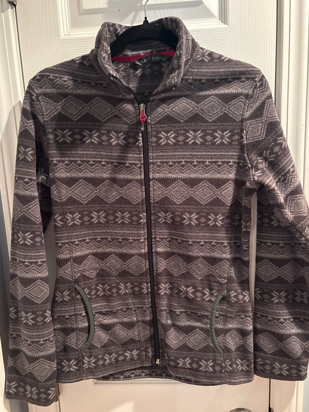 Woolrich Gray and Black Andes Full-Zip Fleece Jacket